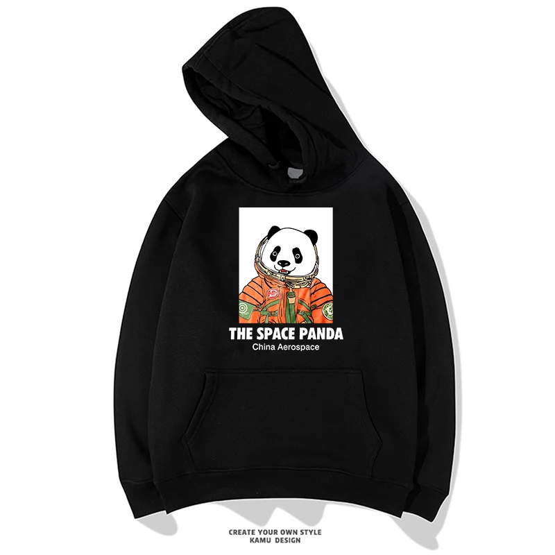 Мужские толстовки с принтом космическая панда модные зимние в стиле хип хоп
