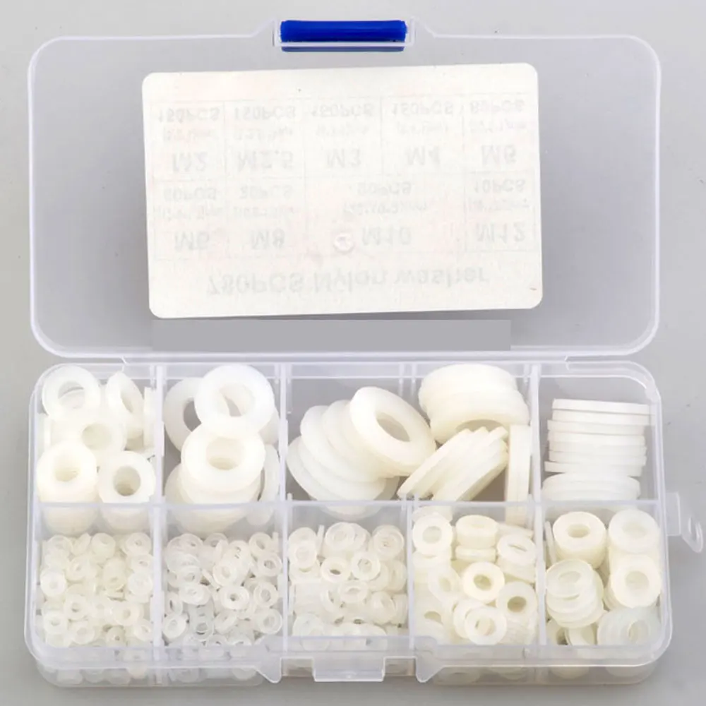 

780PCS White Nylon Flat Washer Set M2M2.5M3M4M5M6M8M10M12
