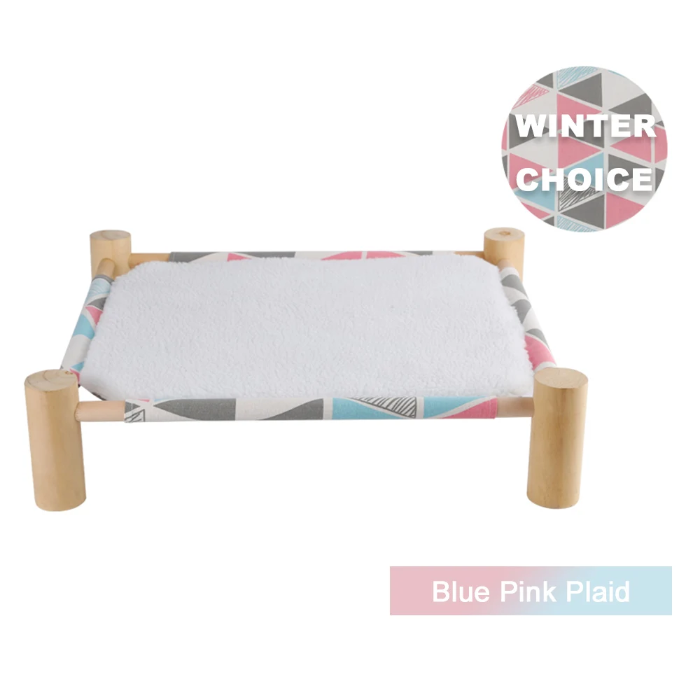 Blue Pink-Fleece Летний гамак для домашних животных, кровать для маленьких собак, щенок, французский бульдог, коврик, подушка для дома, лежак для кошек, дышащий, моющийся - Цвет: Blue Pink-Fleece