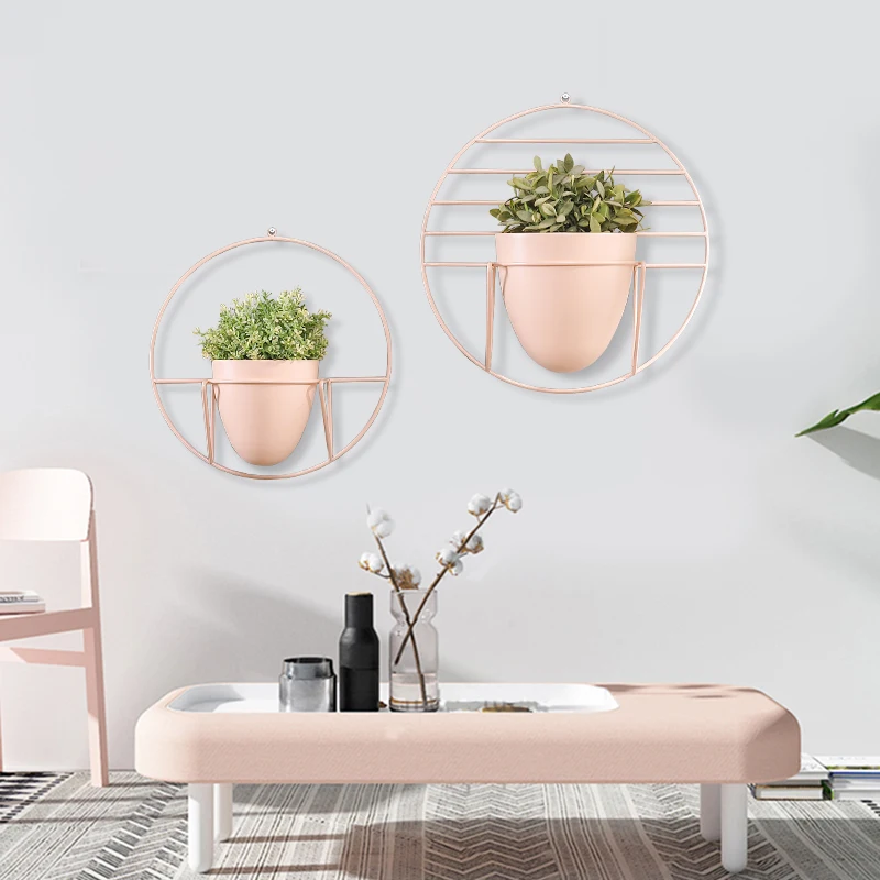 

Electrostatic paint Wall Flower rack wall hanging environmental protection healthy iron wall storage rack structure stable green