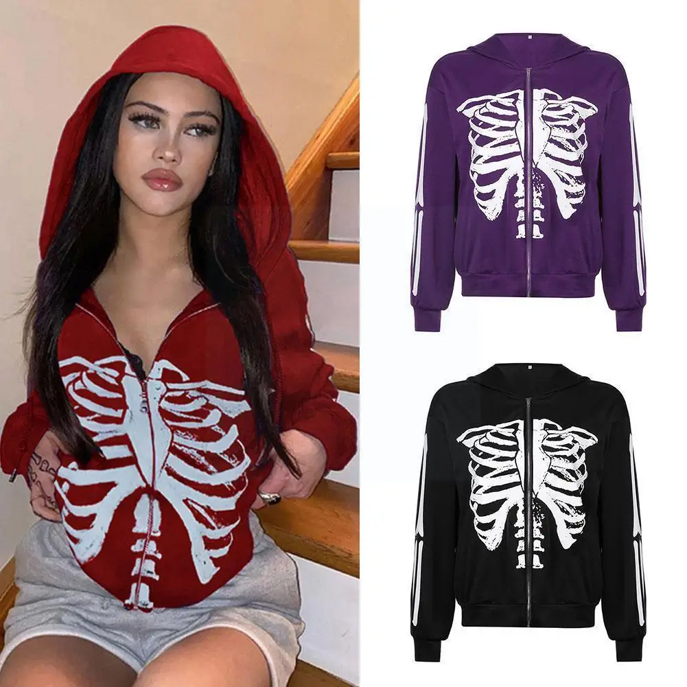 

Женский свитшот на молнии, с капюшоном, в готическом стиле