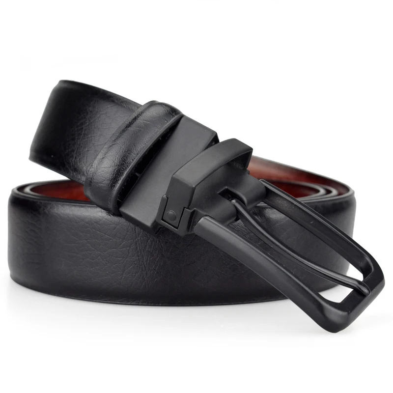 Anpudusen Leather Reversible Belts For Men Dress Designer Male Rotated Buckle Jean Two In One Belt