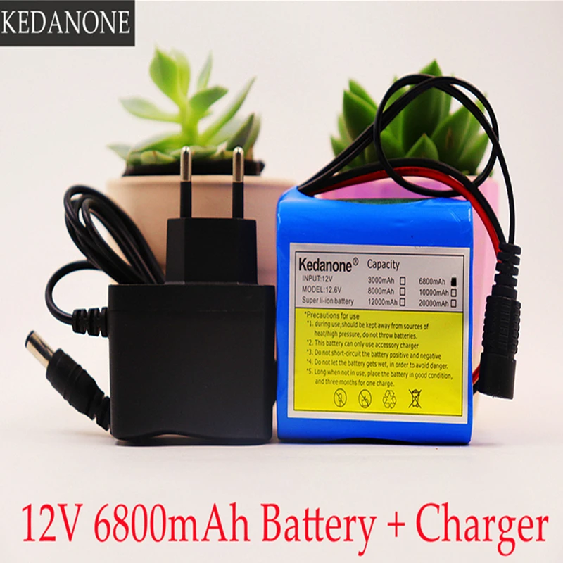 

3S2P 12V 6800mah Battery 18650 Li-ion Rechargeable batteries pack with BMS Lithium Battery packs Protection Board +Charger