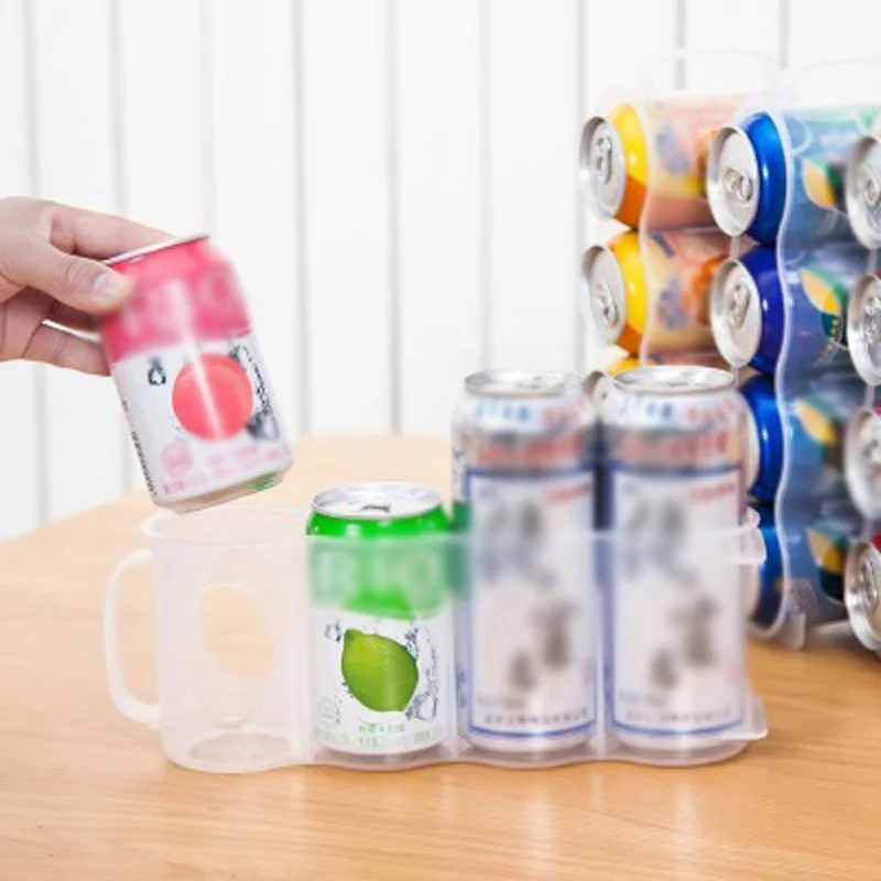 

Plastic Fridge Beverage Bottle Holder Beer Cola Coke DrinkVentilating Refrigerator Compartment Soda Can Rack Kitchen Supplies