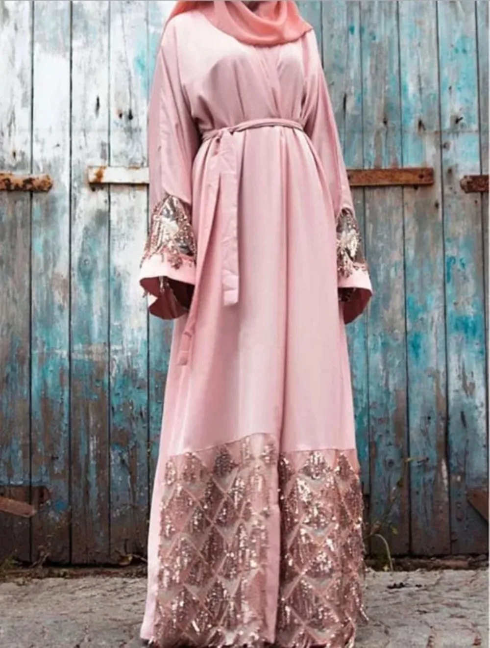 Женская абайя, мусульманские открытые кимоно, кардиганы, модные платья с кисточками и блестками и поясом, платье в арабском и исламском стил...