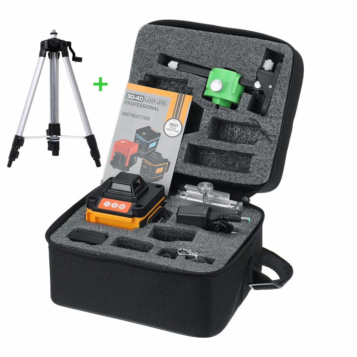 

ZEAST 16 Lines 4D Laser Level&150cm Tripod Self-Leveling Auto 360 Horizontal&Vertical Floor Wall Powerful green Beam Laser level
