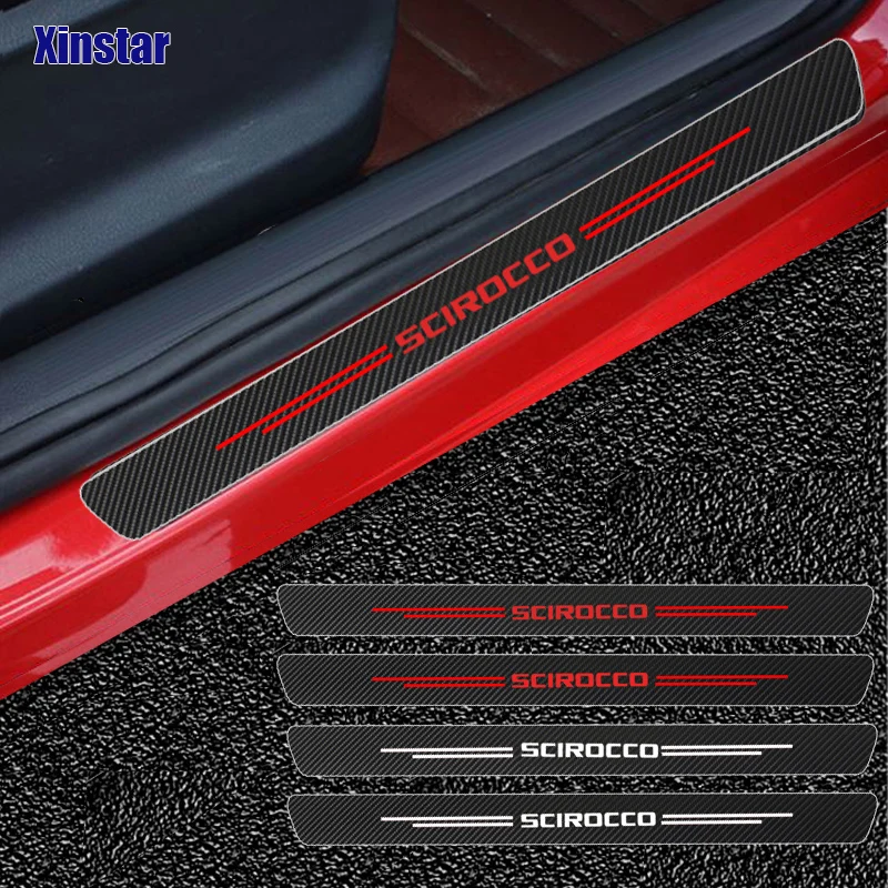 

2X Car Protector Door Sill Stickers For VW Volkswagen SCIROCCO Auto Accessories