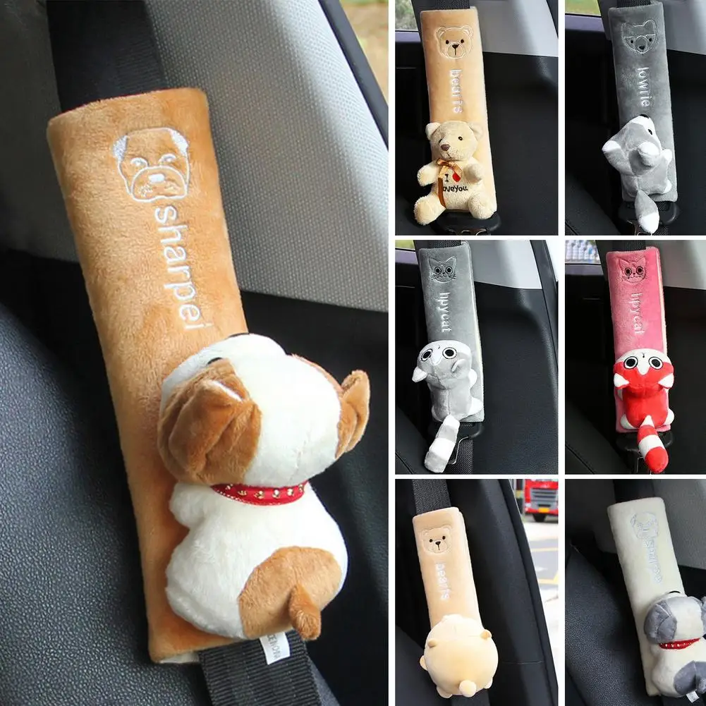 

Car Seat Belt Cover For Adults Kids Cartoon Car Seat Strap Covers Soft Comfort Car Seat Belt Pillow Cushion Universal Car Seat