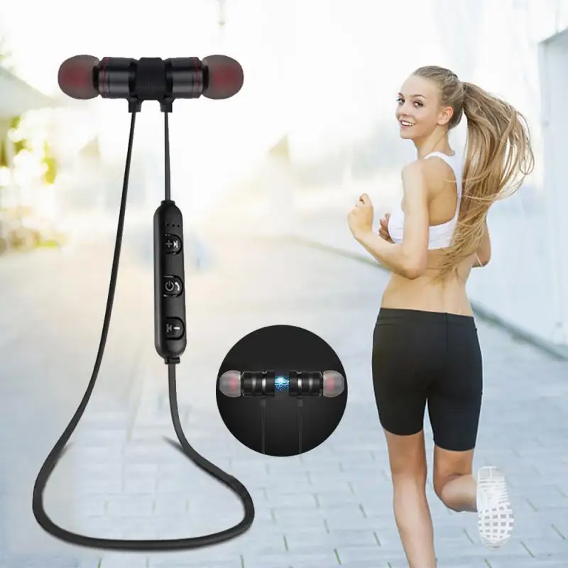 Магнитные беспроводные Bluetooth наушники вкладыши с микрофоном спортивные