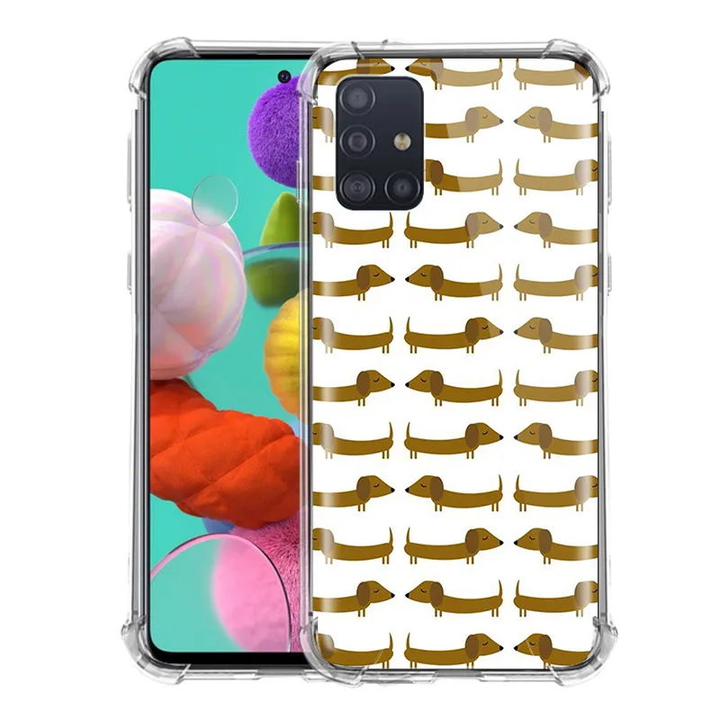 

Airbag Case for Samsung Galaxy A51 A71 M31 A42 5G A21s A41 M51 A31 M31s Cover Phone Back Shell Capa Cute Cartoon Dachshund Dog