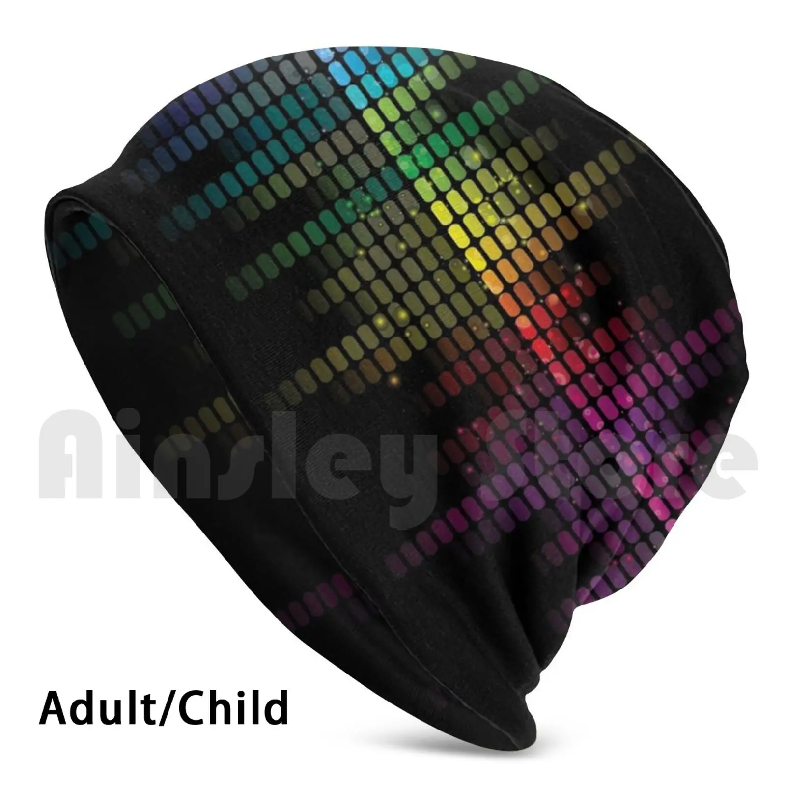 

Music Sound Wave Разноцветные шапочки-бини вязаная шляпа хип-хоп группа Guitar музыкальная песня поп, рэтекст музыкальный инструмент Hip