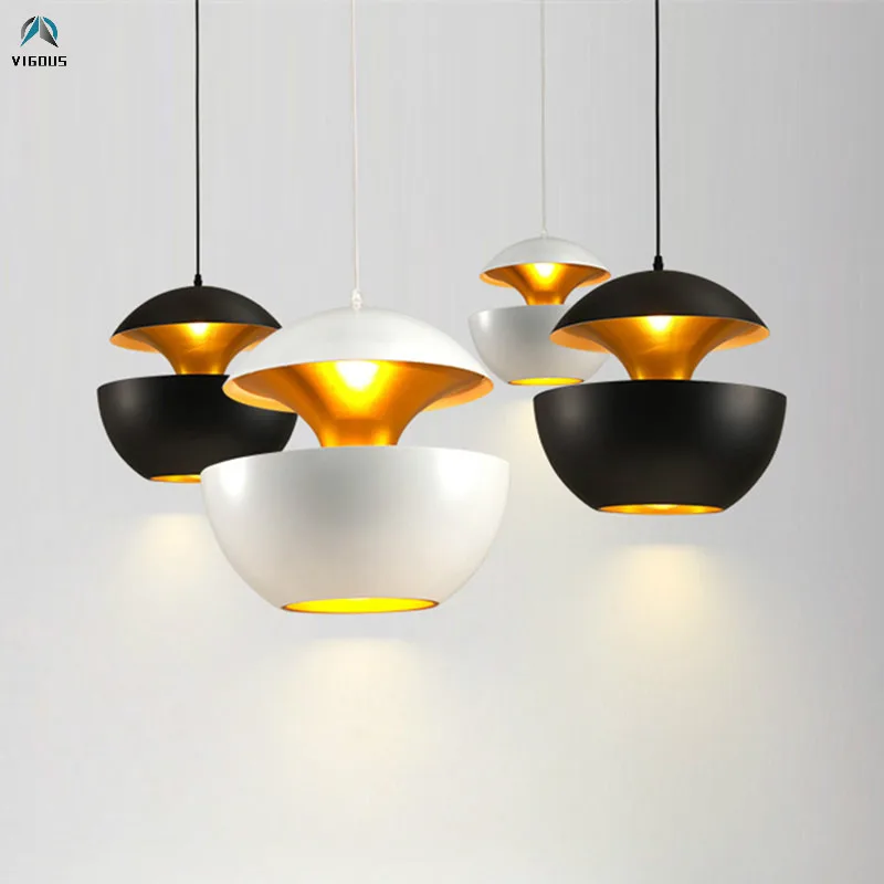 

Nordic Designer Black / White Aluminium Apple Shape Led Pendant Lights Bar Hanging Lamp Luminarias Suspend Lamparas Fixtures
