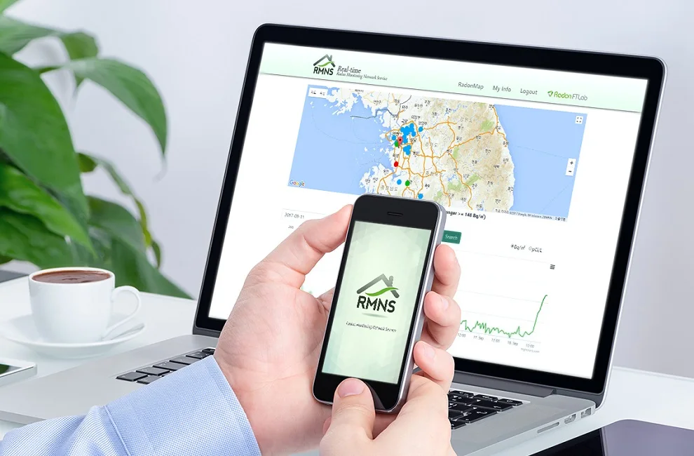 

Radon Eye + plus iOT smart radon detector connect to web by wifi add temperature and humidity