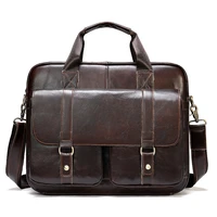 new mens real leather bag business briefcase leisure fashion european and american vintage mens shoulder messenger bag handbag