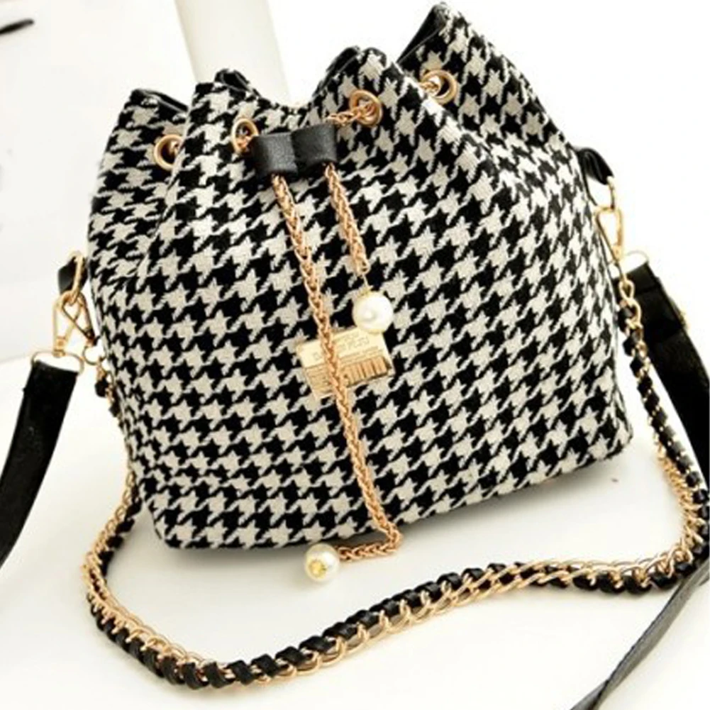 

Women Street Fashion Pearl Pendant PU Leather Casual Daily Single Shoulder Gift Printed Shopping Dating Bucket Bag