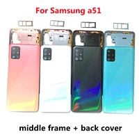 for samsung galaxy a51 a515 a515f a515fn a515x housing middle framebattery back cover rear covercamera lenssim slot traylogo