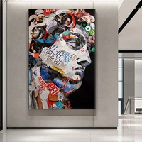 david colorful graffiti art paintings on the wall art posters and prints collage art of david sculpture pictures home decor
