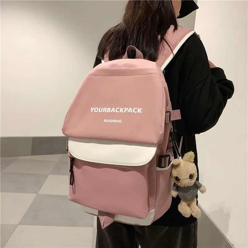 

Women Backpack for Schoolbag for Teenager Girls Nylon Black Back Pack Female Large Capacity