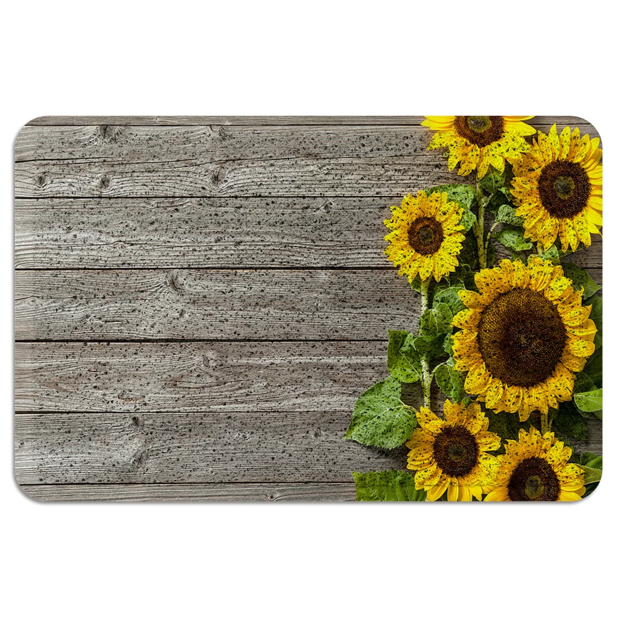 Подсолнух деревянная доска фоновый дверной коврик открытый провод петля для ног