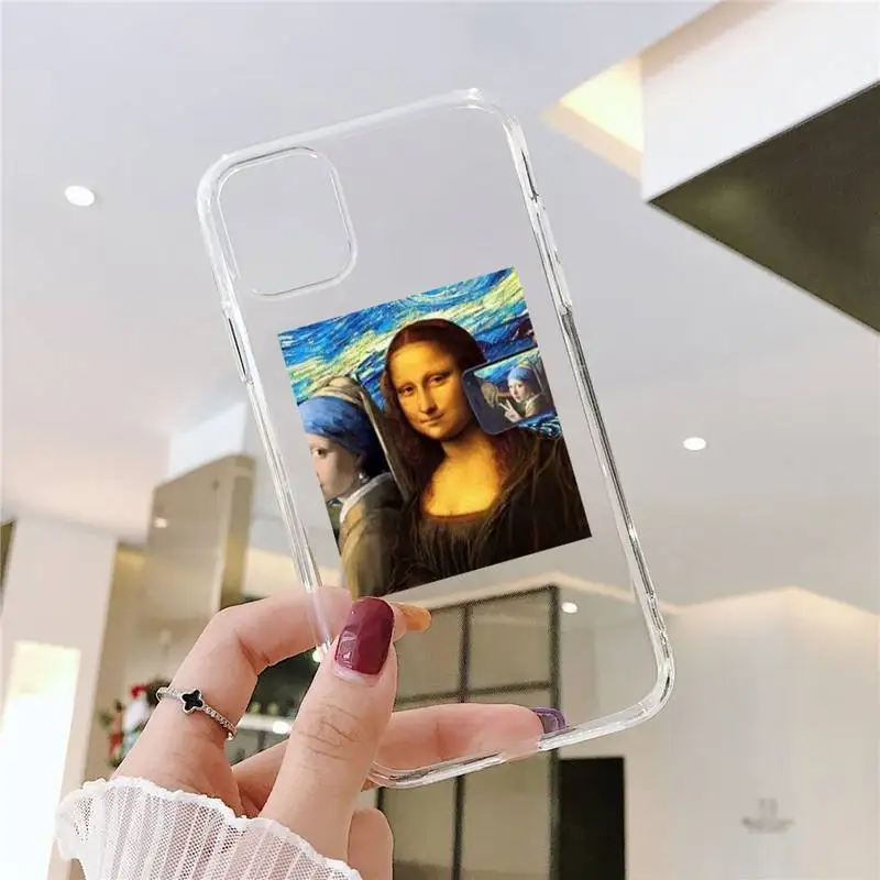 

Cartoon Statue Abstract Art Phone Case Transparent for iPhone 11 12 mini pro XS MAX 8 7 6 6S Plus X 5S SE 2020 XR