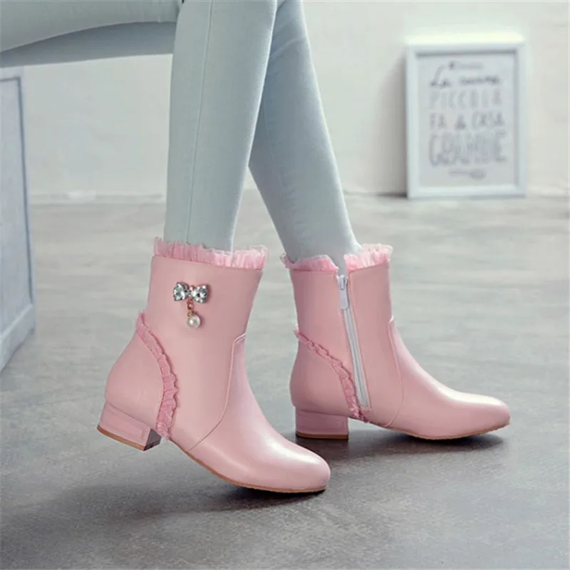 Ботильоны PXELENA с оборками для девочек и принцесс в стиле &quotЛолита&quot Женская