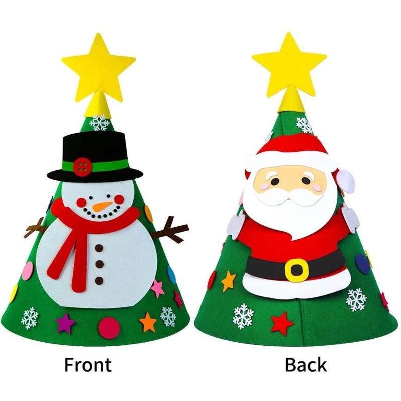 

3D DIY Felt Christmas Tree Set with Ornaments Creative Xmas Gifts New Year Decorations for Toddlers Kids