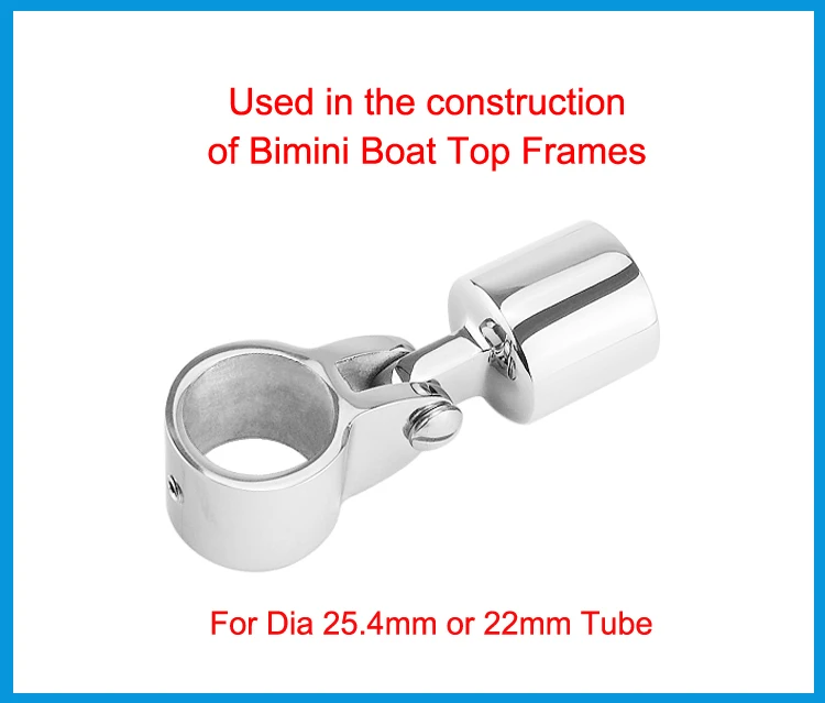 

Stainless steel 316 Boat Bimini Top Fitting Slide Cap Slide Sleeve Pipe Eye End Cap Jaw Slide Clamp External Eye End Canopy Tube