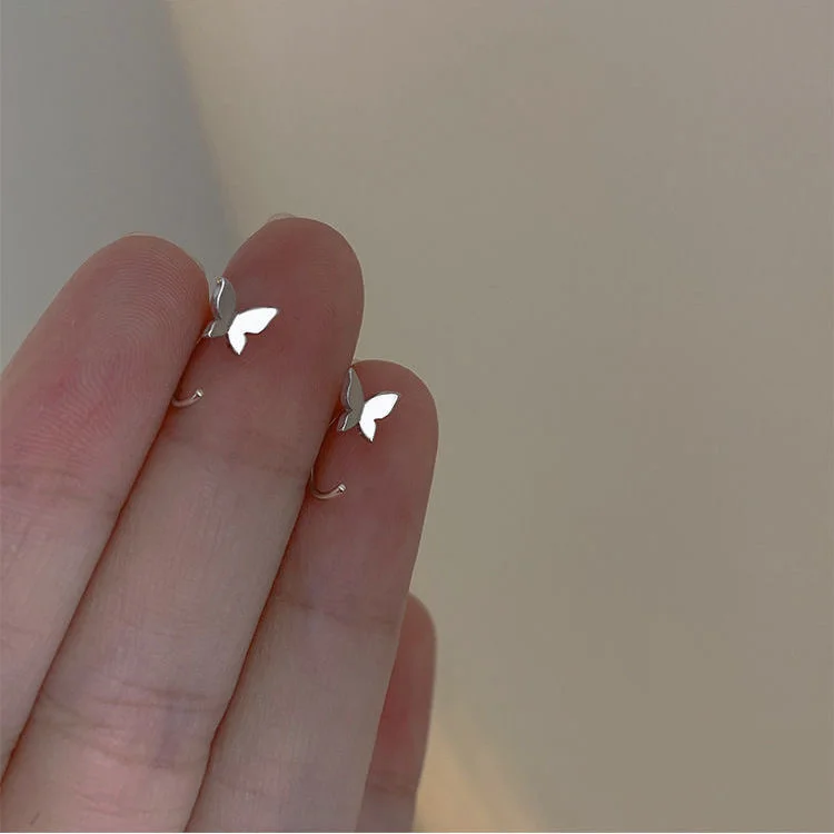 

Butterfly earrings earhook simple Korean Earrings 2021 new advanced Earrings temperament female student jewelry