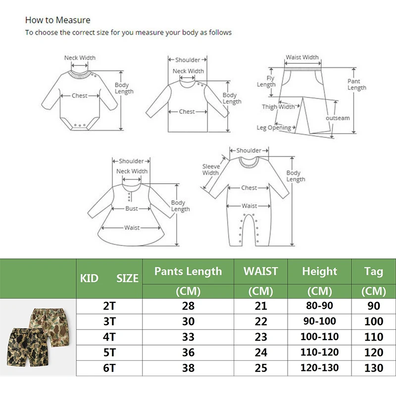 

HH Boys Shorts 2021 Summer Kids Camouflage Shorts Baby Boy Cotton Short Pants Children's Clothing Boys Pant For 1-7 Years Child