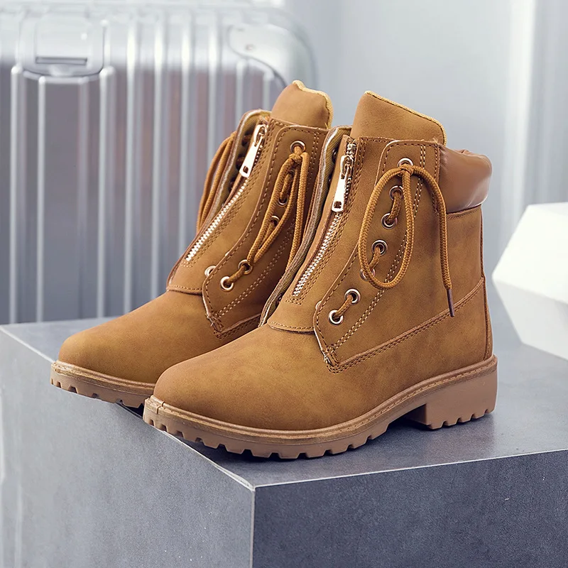 

2021 Autumn and Winter Warm Snow Boots Womens Large Size Casual Shoes Ladies Martin Boots Waterproof Nude Boots