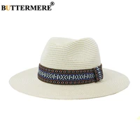 buttermere white panama hat summer sun hats for women man beach straw hat for men uv protection cap chapeau femme 2022 fedora