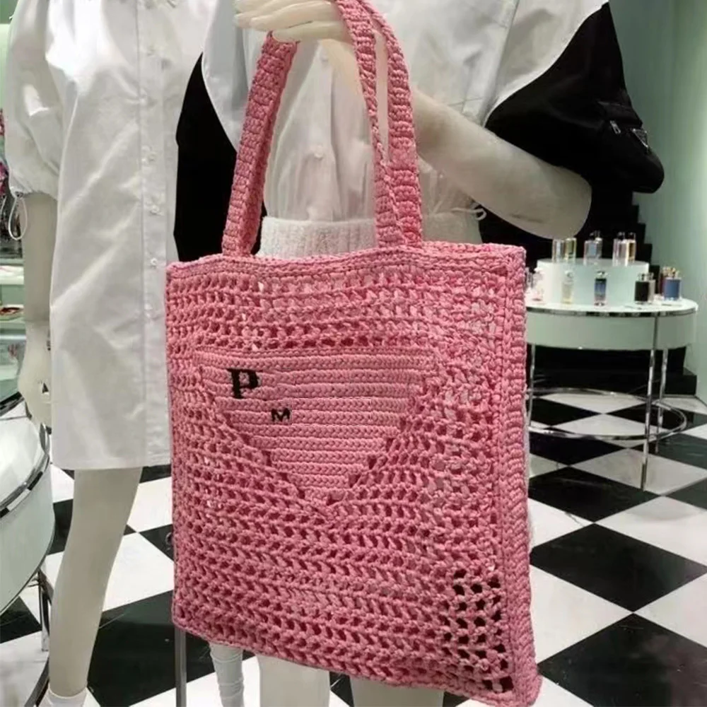 

Luxury Brand 2021 New Hollow Design Handbags Underarm Bag For Women Weave Casual Beach Solid Color Fashion Hobo Tote Bags Summer