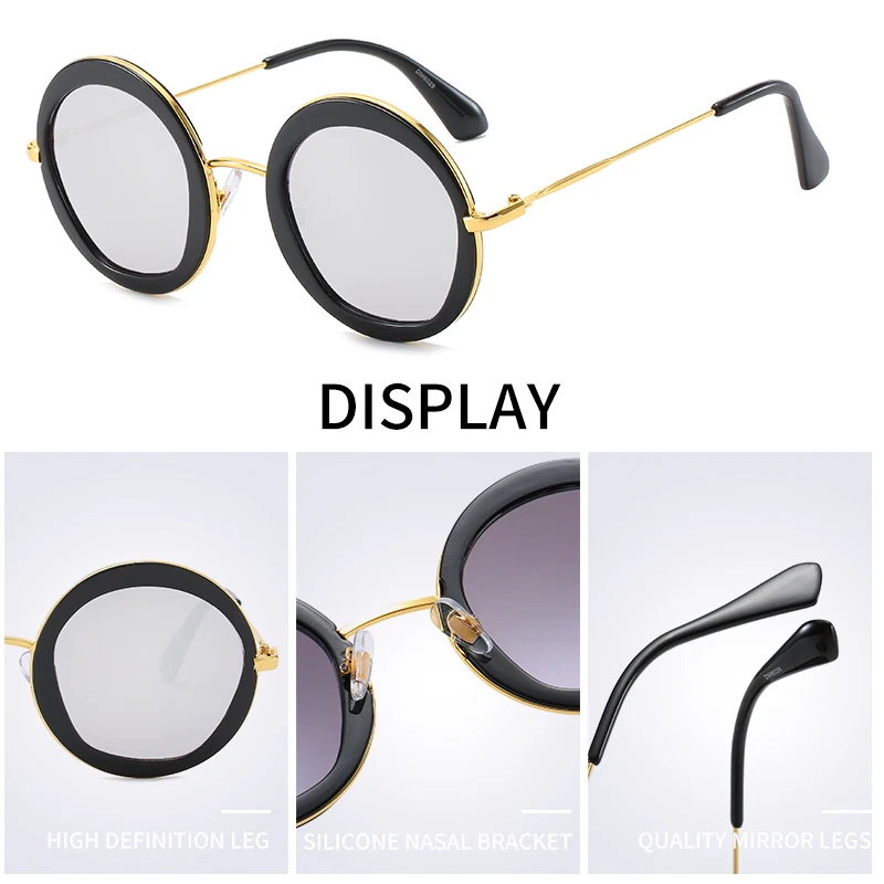 2019 новые небольшие круглые солнцезащитные очки для девочек женские зеркальные