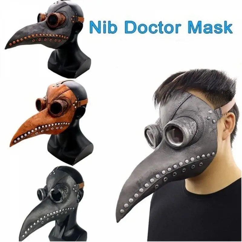 

Halloween Natural Latex Terror Mask Steampunk Goth Beak Funny Masks Plague Doctor Schnabel Cosplay Party Costume Props