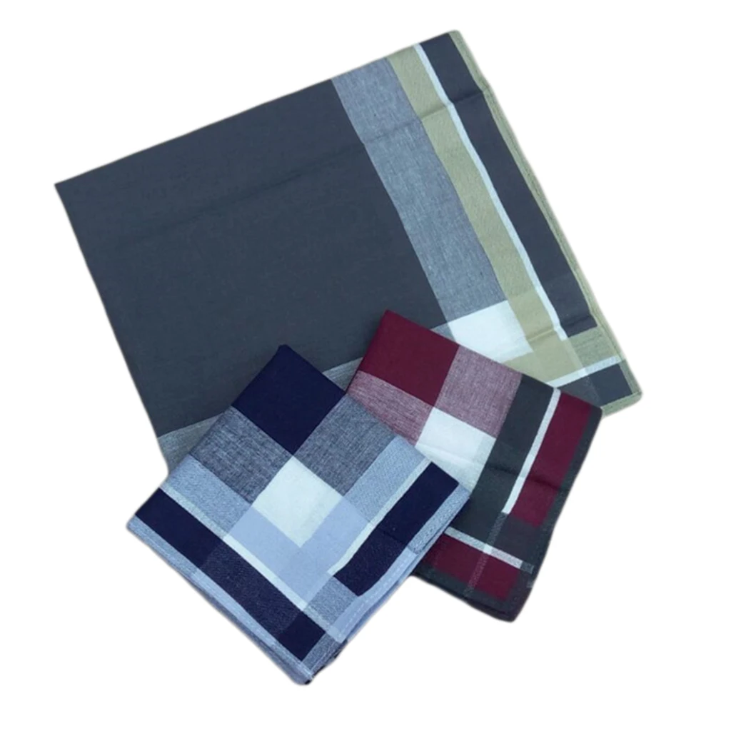 

12pcs Pure Cotton Plaid Handkerchiefs Hanky Square Hankies 16''