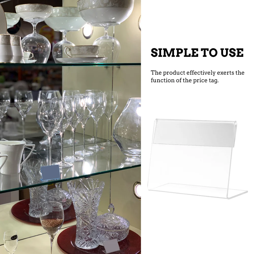 

5Pcs Horizontal Label Stands Simple Desktop Menu Storage Racks Clear Racks