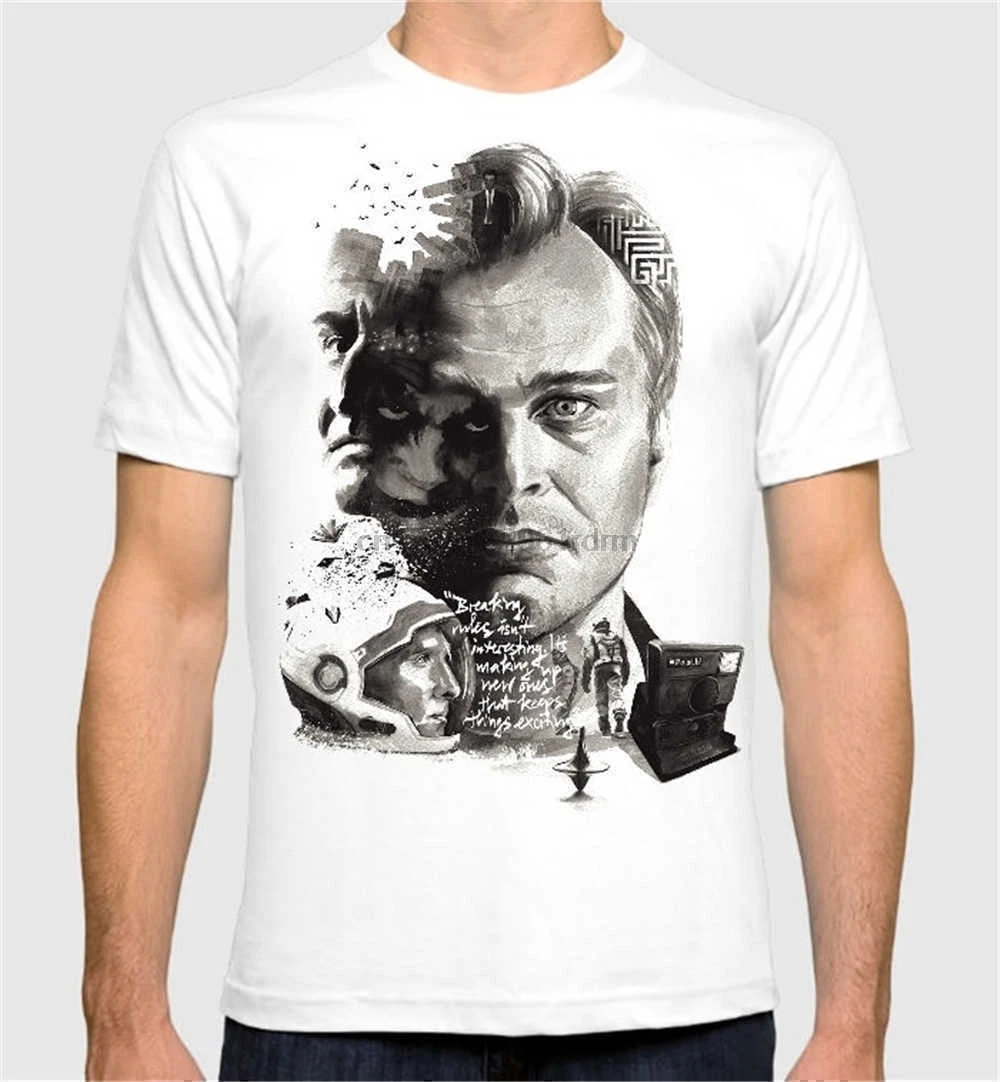 

Summer Style Fashion Christopher Nolan All Movies Art T-Shirt Interstellar Dunkirk Mens Womens Tee Summer Casual Clothing