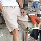 Мужские летние повседневные шорты 2021, хлопковые мужские шорты, брендовая одежда, однотонные мужские шорты, эластичные мягкие удобные дышащие бриджи