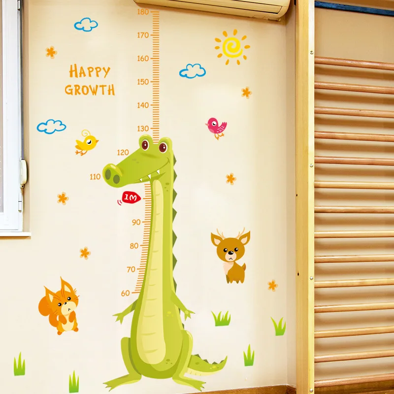 

Removable Wall Stickers Children's Room Living Room Cartoon Croco Baby Height Ruler Wall Decoration Poster PVC Wallpaper