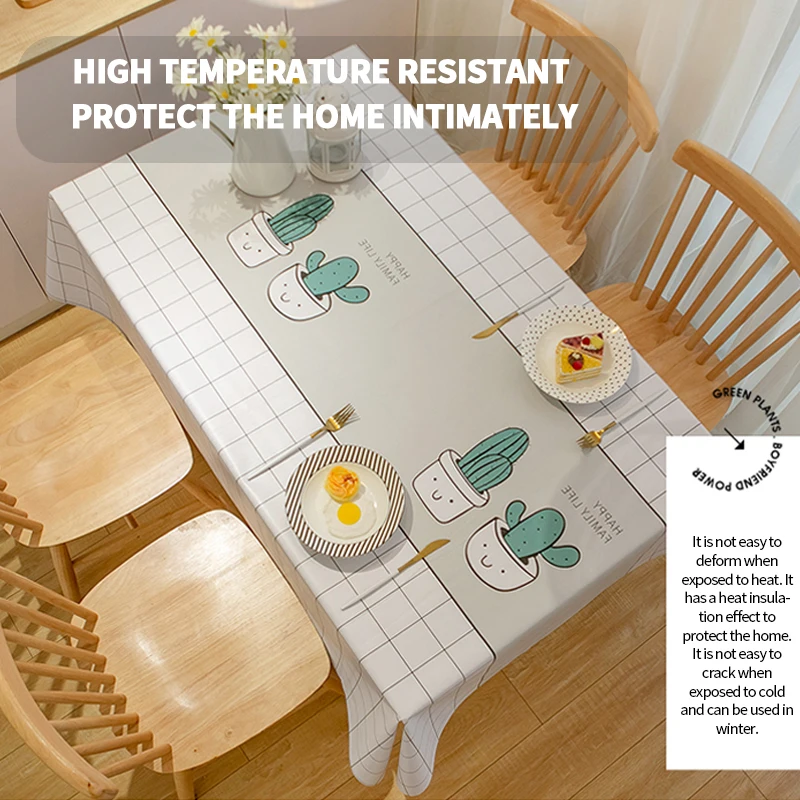 

PVC Tablecloth Print Color Pink Wedding Birthday Party Table Cover Rectangle Desk Cloth Wipe Covers Waterproof Table Cloth