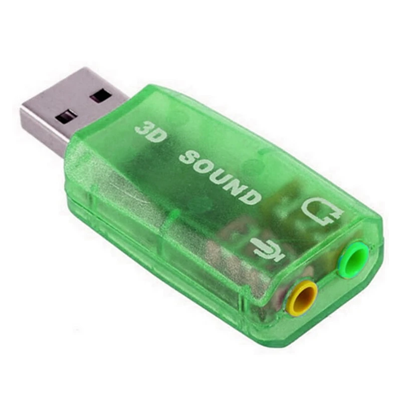 Аудио адаптер Звуковая карта 5,1 USB 3,5 мм Микрофон Разъем для наушников внешний стерео динамик для ноутбука ПК компьютер - Цвет: GR
