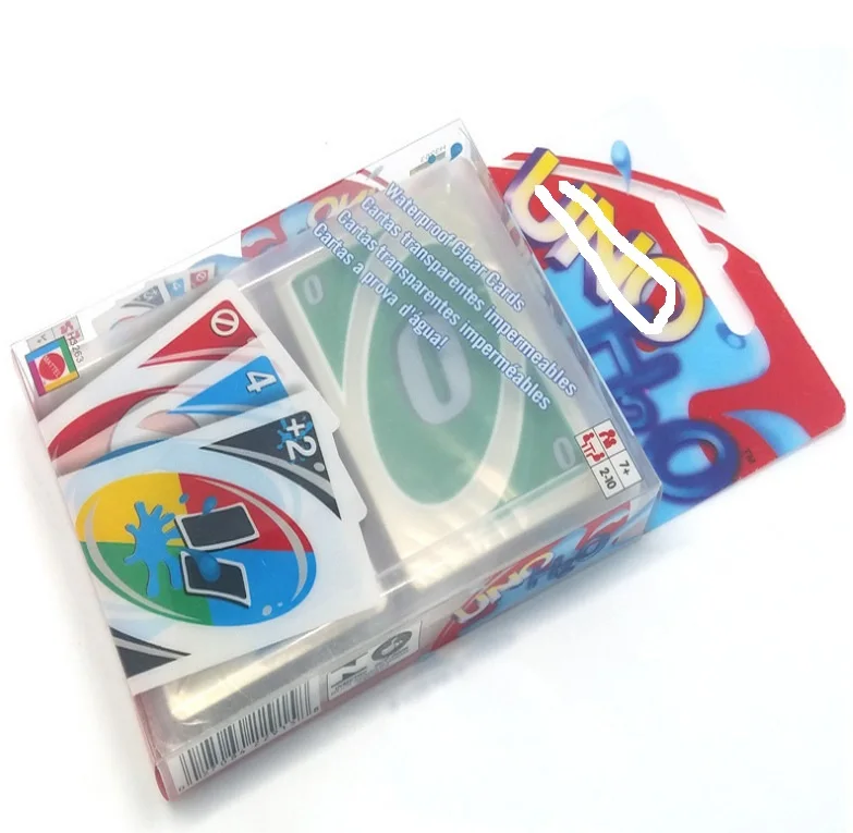 Прозрачные Кристальные пластиковые UNO водонепроницаемые карты для покера