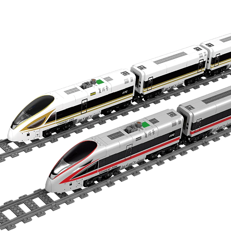 Высокоскоростной поезд Fuxing Электрический детская головоломка в сборе здание