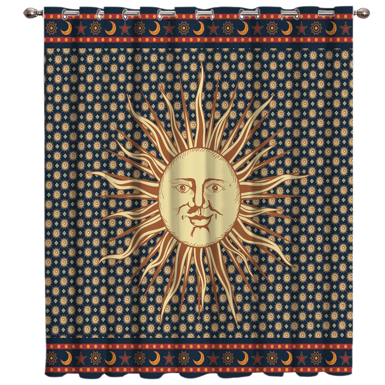 Индийская мандала солнечное небесное тело занавески для комнаты большие окна