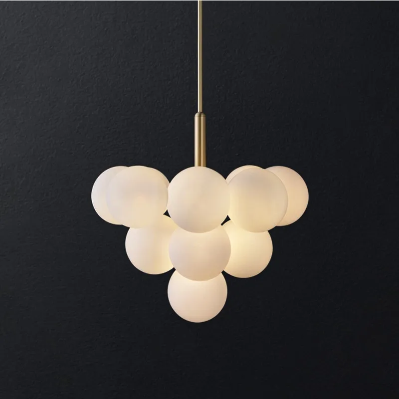 

Скандинавская медная люстра для гостиной, спальни, ресторана, Современная Потолочная люстра, стеклянный светильник