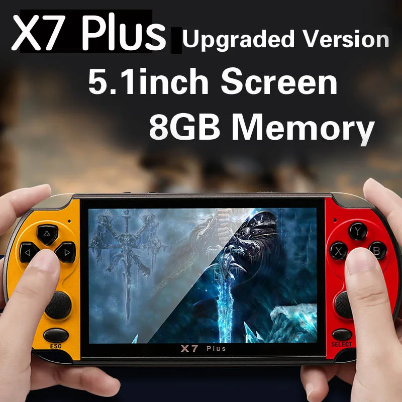 X7 Plus ретро мини портативная игровая консоль 64Bit 5,1 дюймов HD портативный ручной игровой плеер встроенный 3000+ игровая консоль