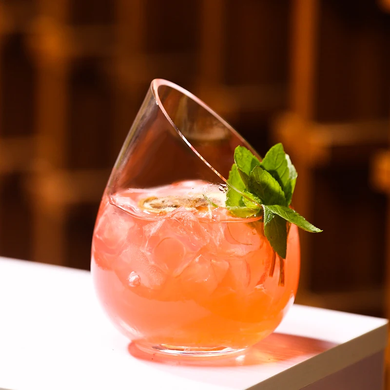 

Simple Creative Glass Water Cup Thickened Oblique Mouth Personality Glass Cup Juice Drinkware Vasos De Vidrio Home Garden EB5GC