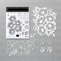 flowers metal cutting dies and clear stamps for scrapbooking paper craft handmade card album punch art cutter 2021 new arrived