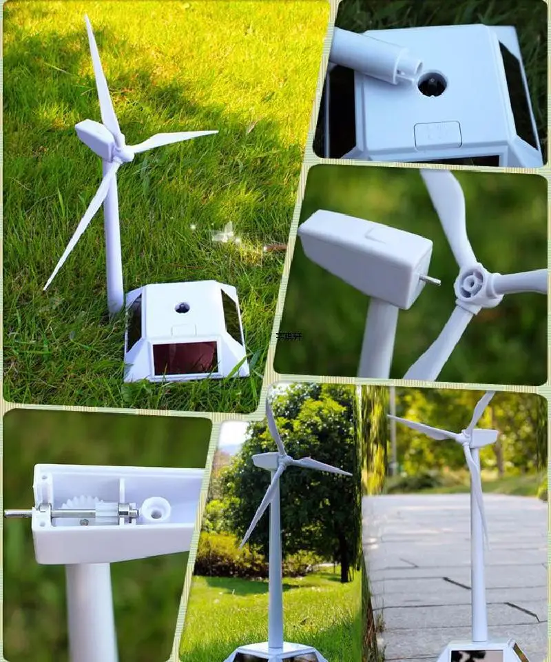 Новое поступление мини модель ветряной турбины на солнечных батареях игрушка
