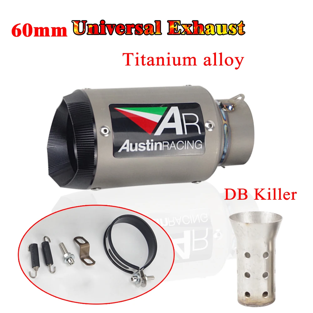 Выхлопная труба 60 мм из титанового сплава для RSV4 R1 r6 moto rcycle глушитель AR Auston Racing tubo
